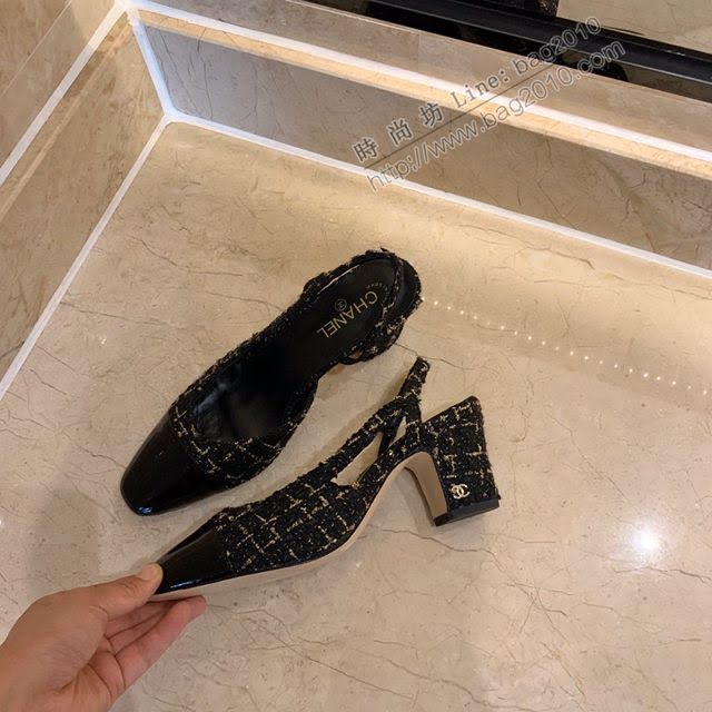Chanel女鞋 香奈兒時尚經典涼鞋 Chanel中跟涼鞋  naq1092